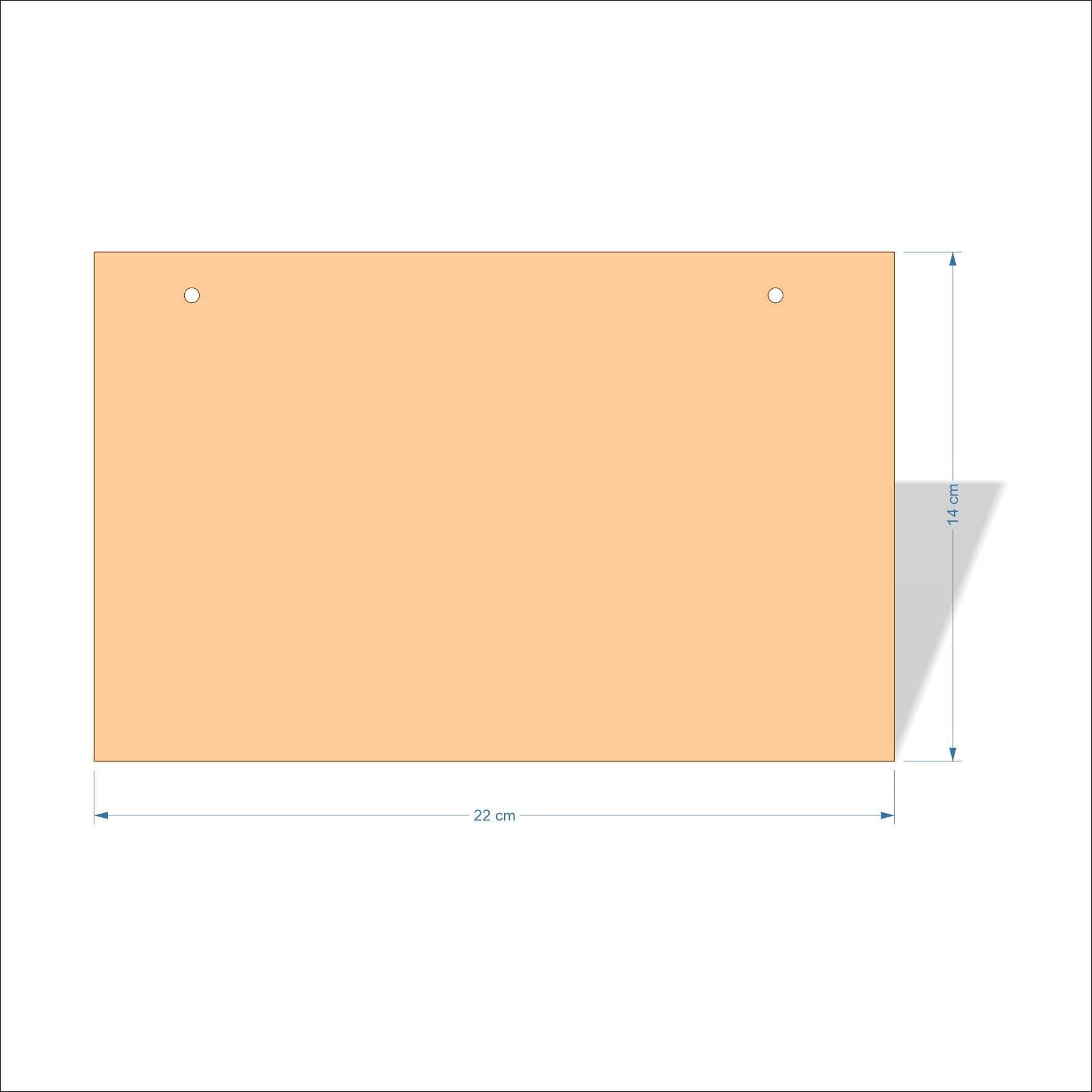 22 cm X 14 cm 3mm MDF Plaques with square corners
