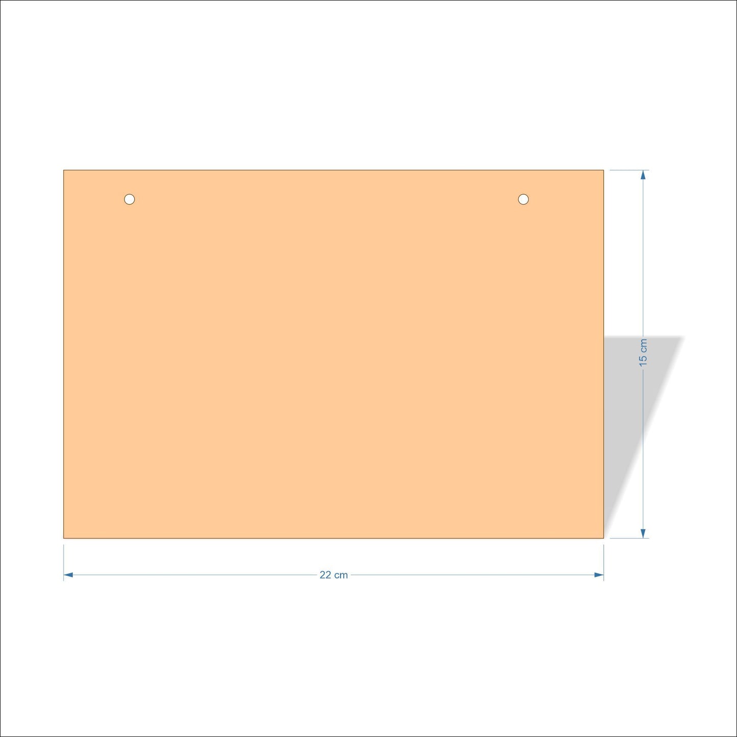 22 cm X 15 cm 3mm MDF Plaques with square corners