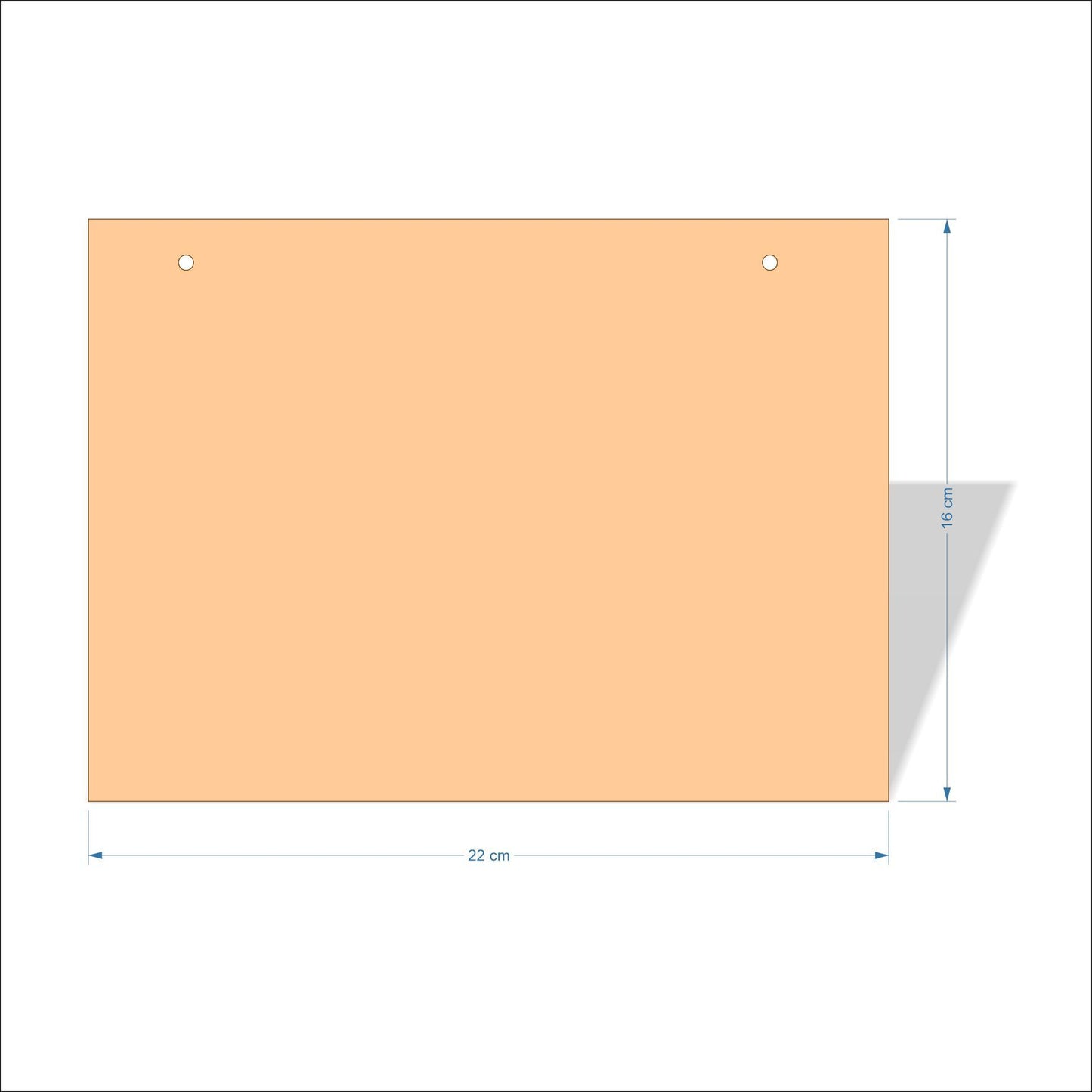 22 cm X 16 cm 3mm MDF Plaques with square corners