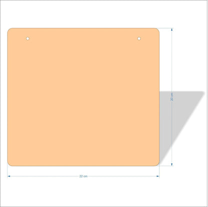 22 cm Wide Blank board plaques with rounded corners - plywood