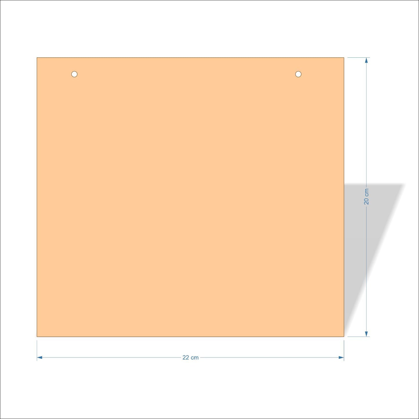 22 cm X 20 cm 3mm MDF Plaques with square corners