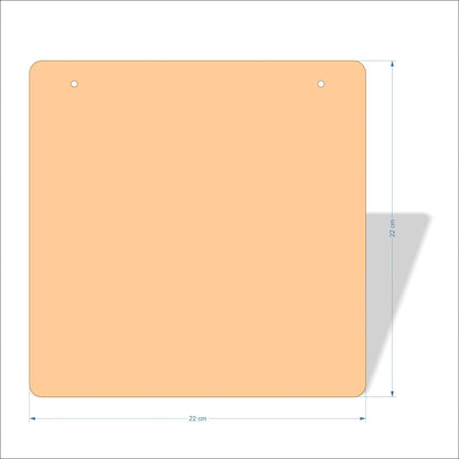 22 cm Wide Blank board plaques with rounded corners - plywood
