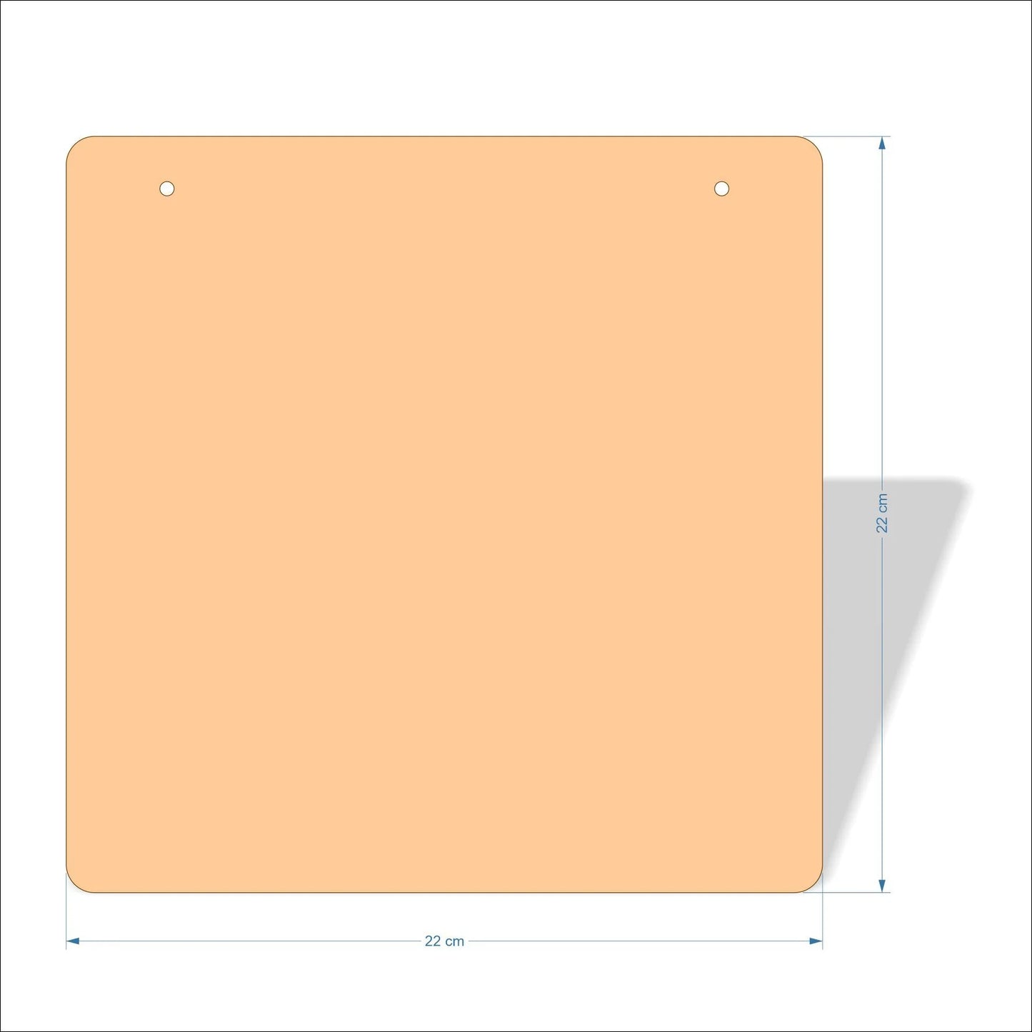 22 cm Wide Blank board plaques with rounded corners - plywood