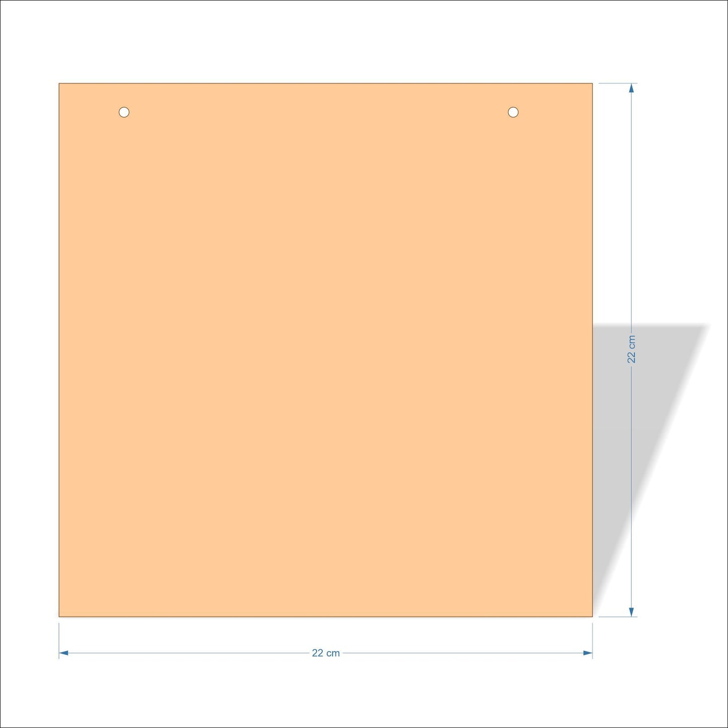 22 cm X 22 cm 3mm MDF Plaques with square corners