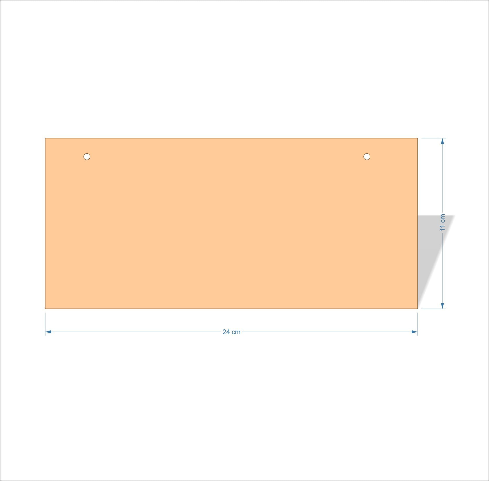 24 cm X 11 cm 3mm MDF Plaques with square corners