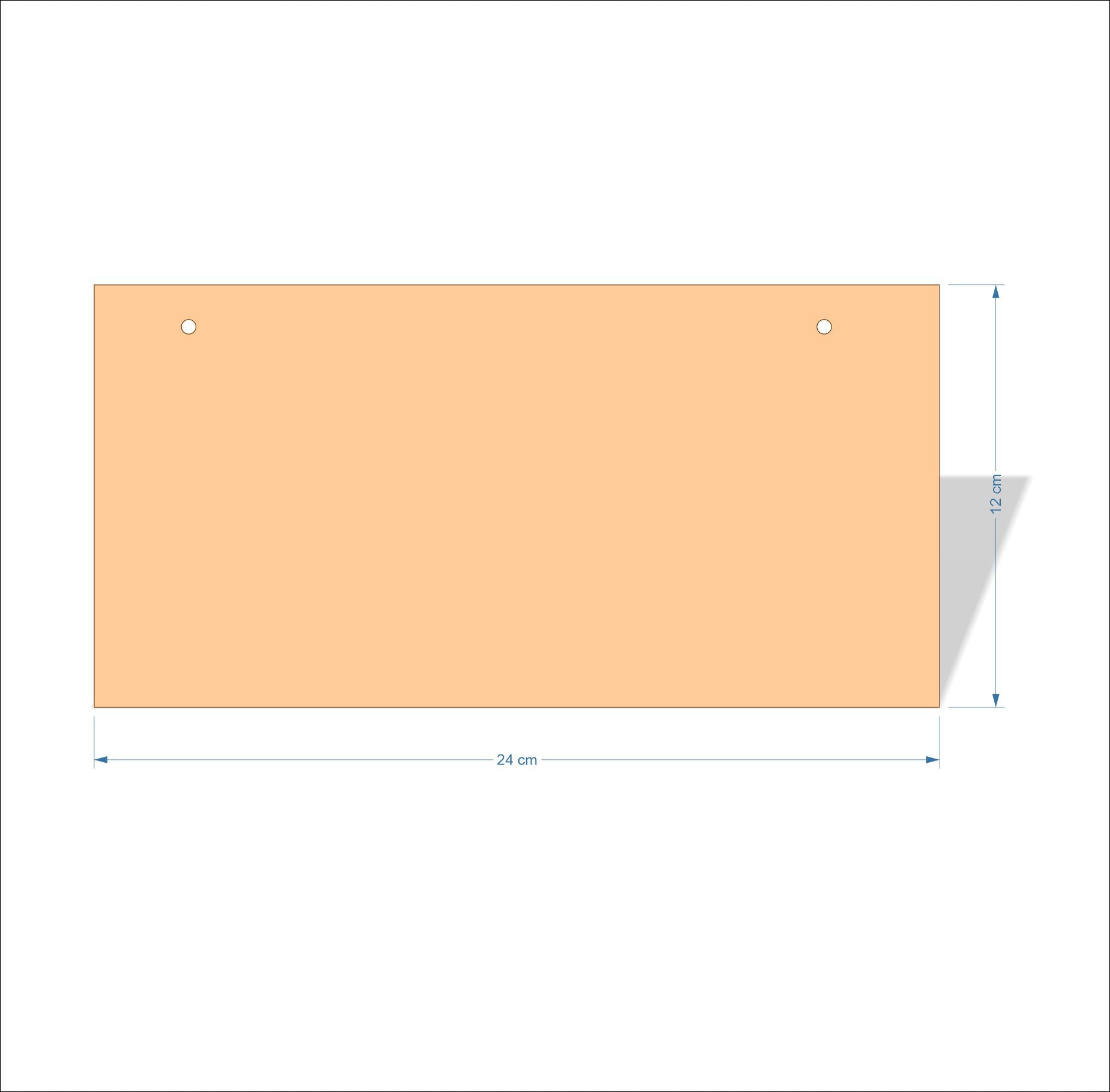 24 cm X 12 cm 3mm MDF Plaques with square corners