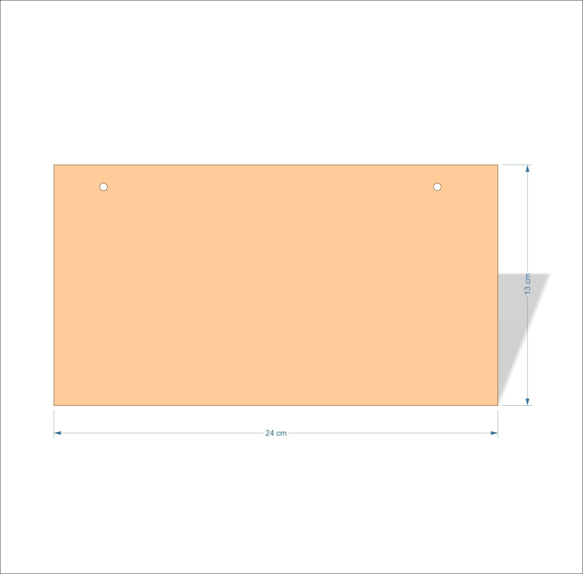 24 cm X 13 cm 3mm MDF Plaques with square corners