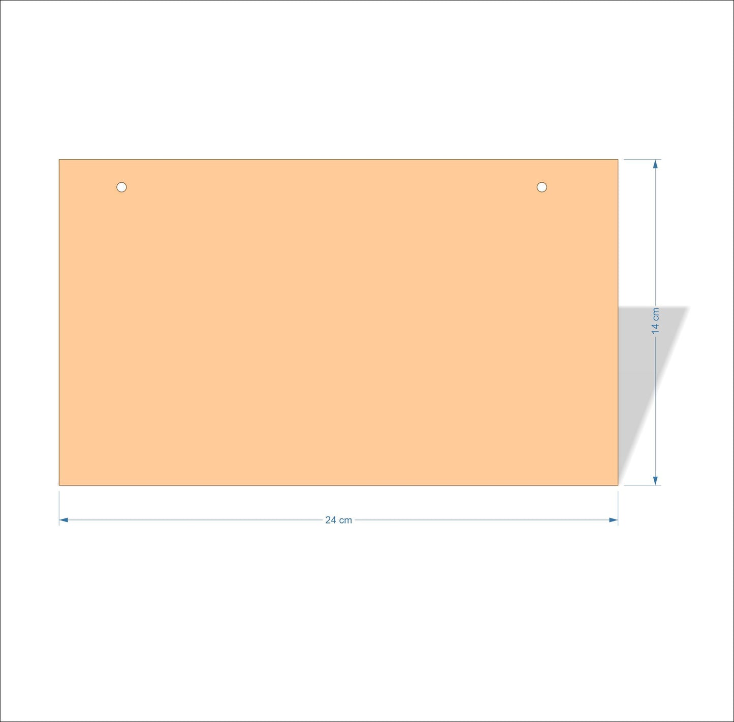 24 cm X 14 cm 3mm MDF Plaques with square corners