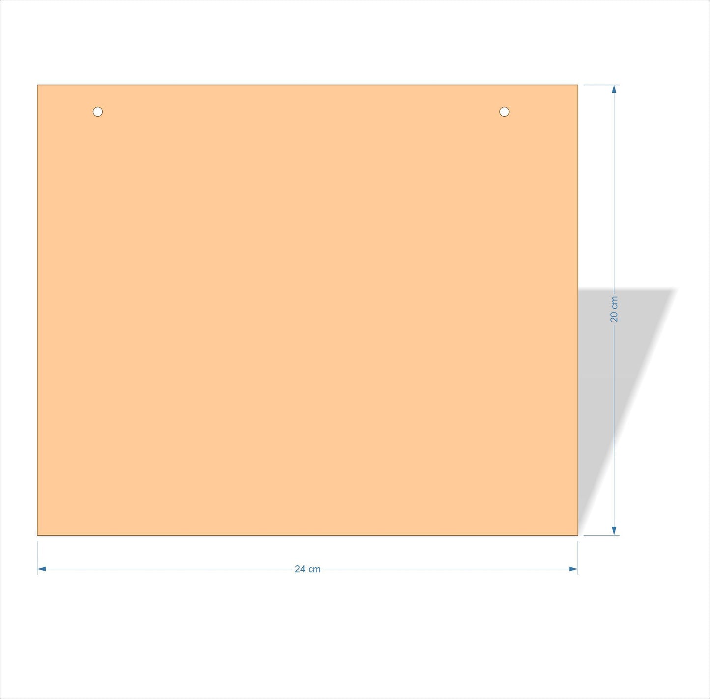 24 cm X 20 cm 3mm MDF Plaques with square corners
