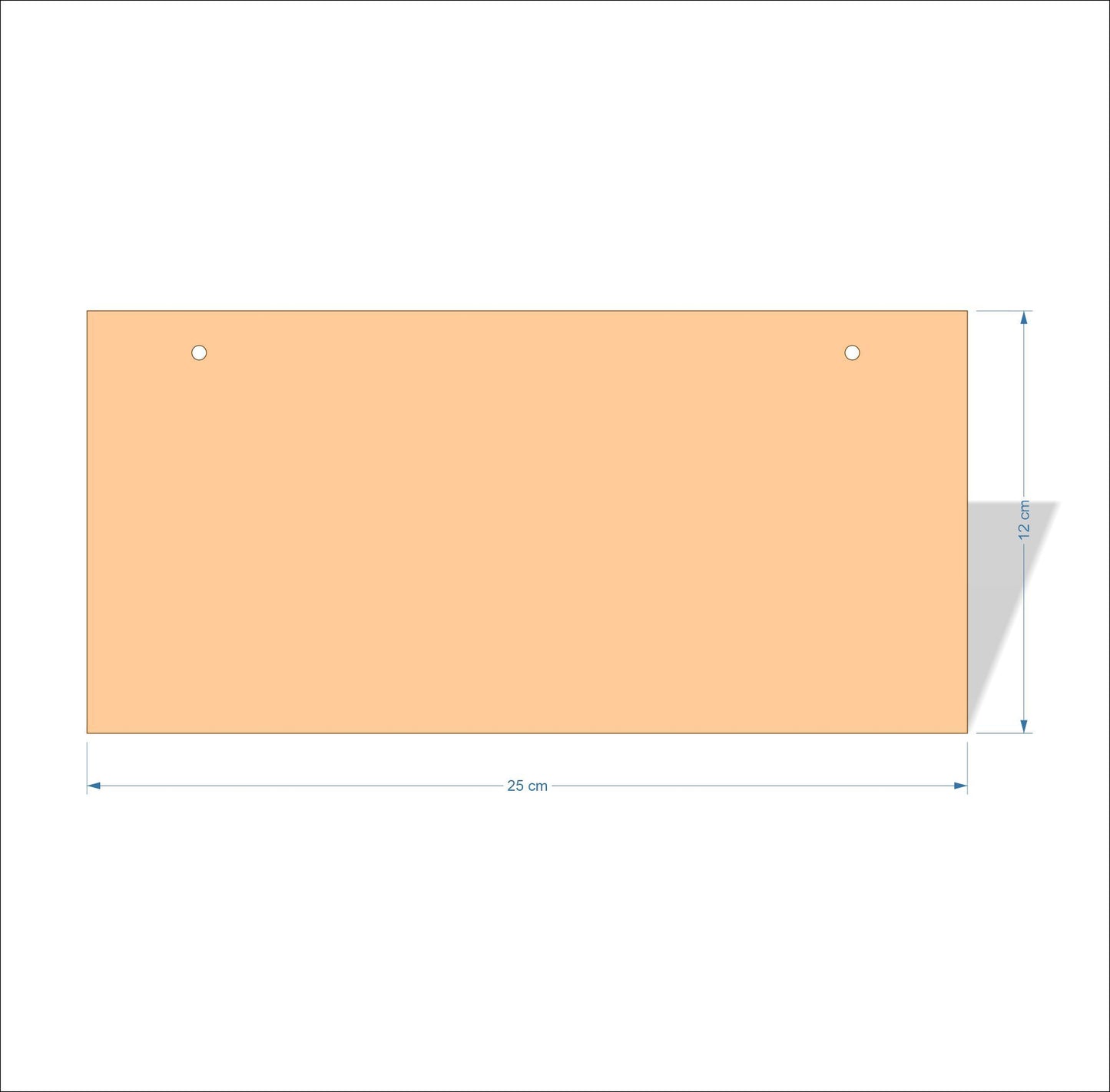 25 cm X 12 cm 3mm MDF Plaques with square corners