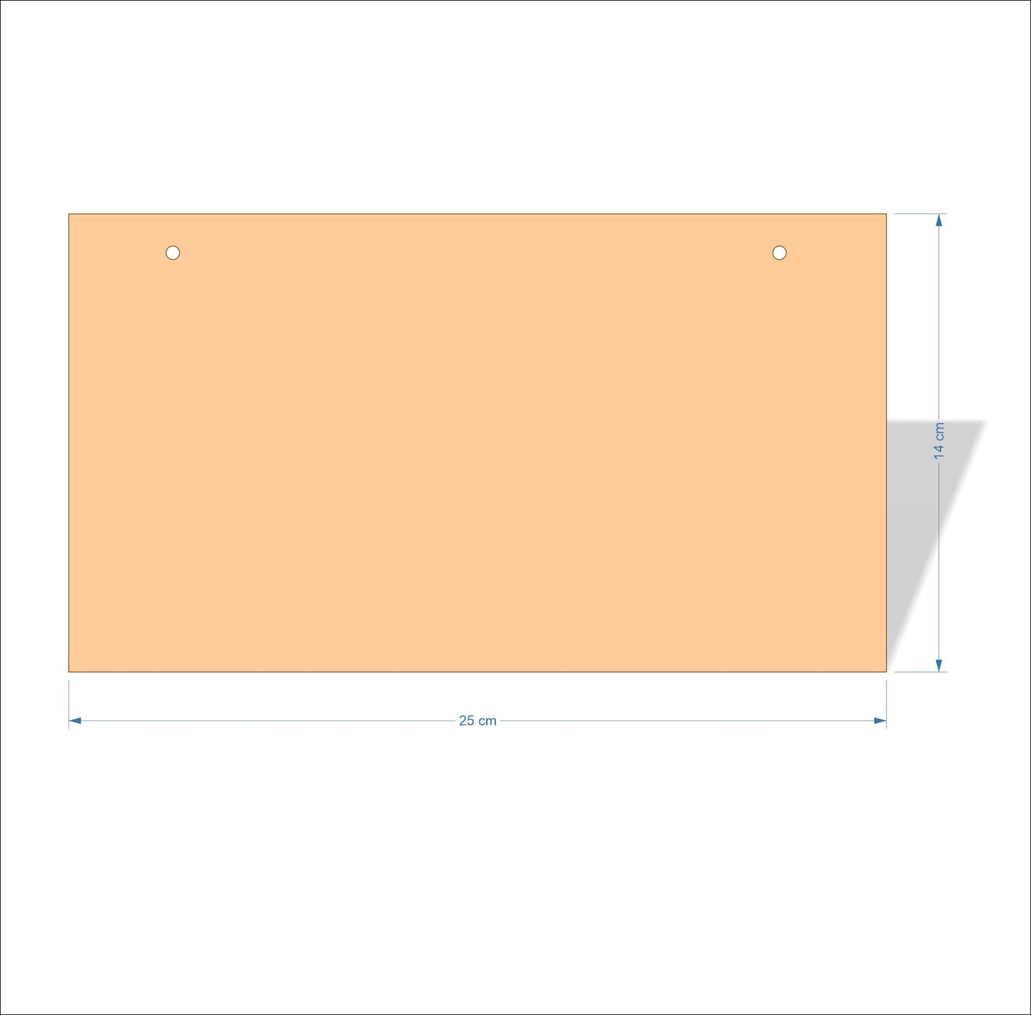 25 cm X 14 cm 3mm MDF Plaques with square corners