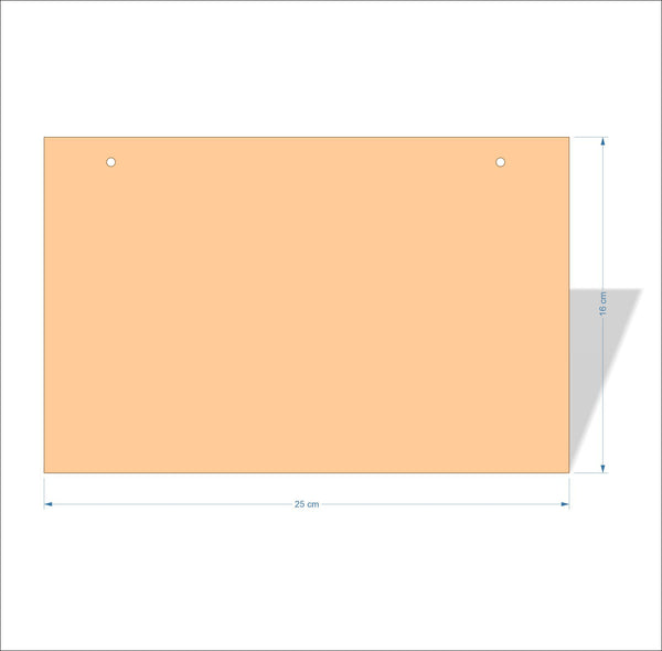 25 cm X 16 cm 3mm MDF Plaques with square corners