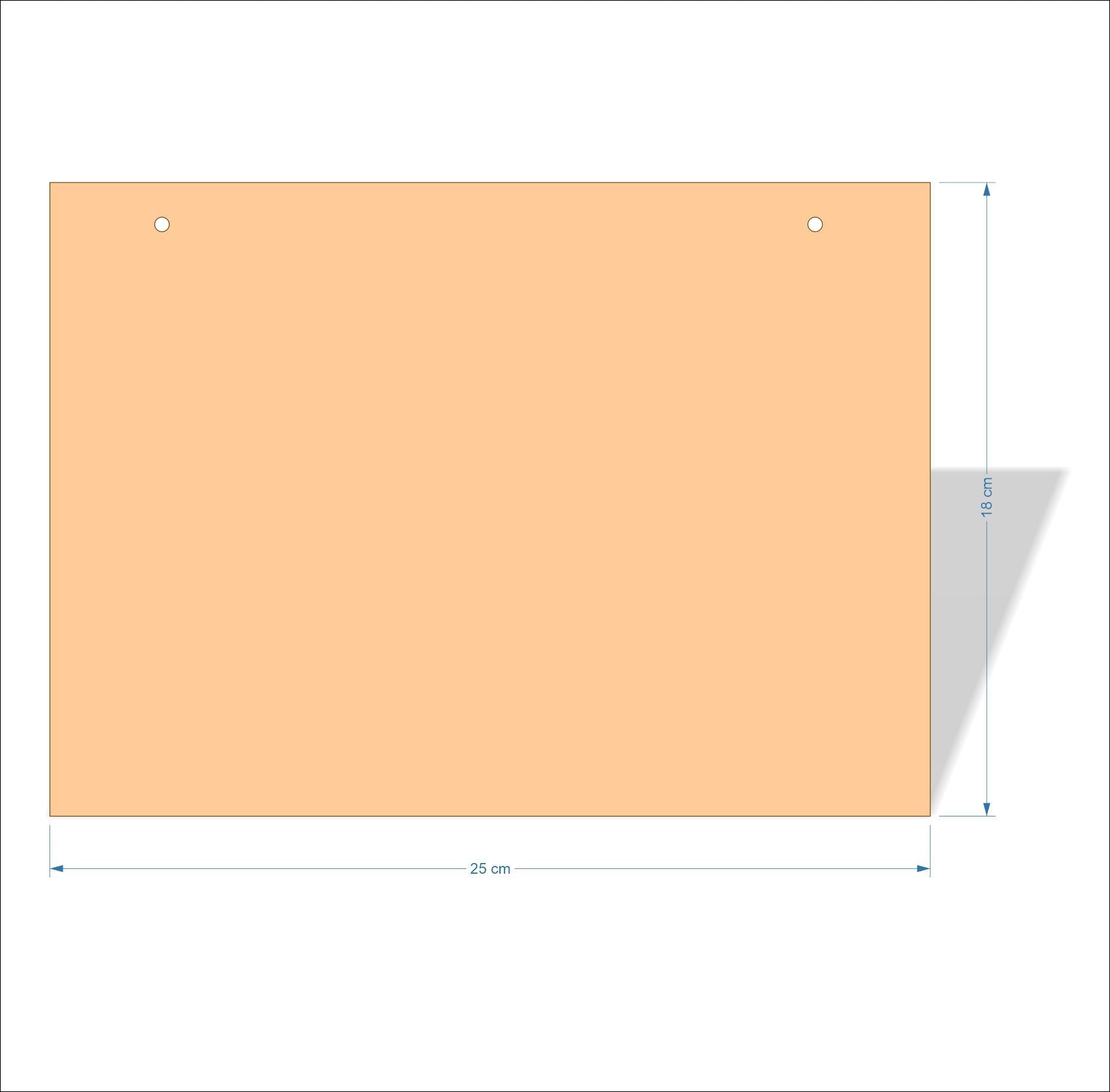 25 cm X 18 cm 3mm MDF Plaques with square corners