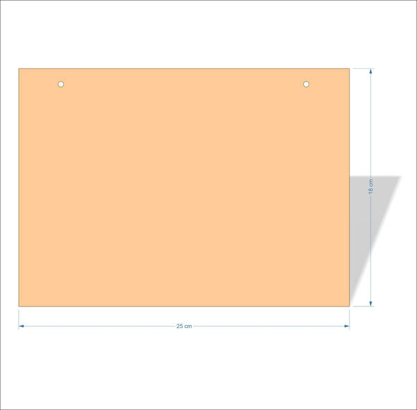 25 cm X 18 cm 3mm MDF Plaques with square corners