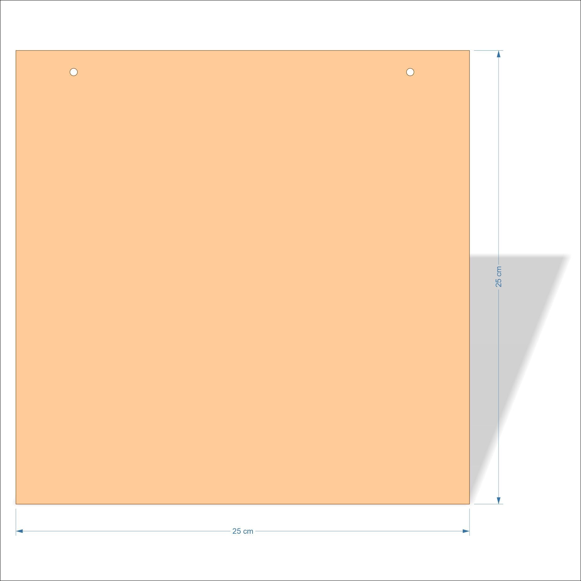25 cm X 25 cm 3mm MDF Plaques with square corners