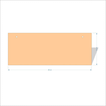 26 cm Wide Blank board plaques with square corners - plywood