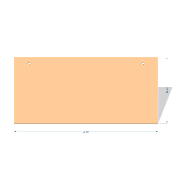 26 cm X 12 cm 3mm MDF Plaques with square corners
