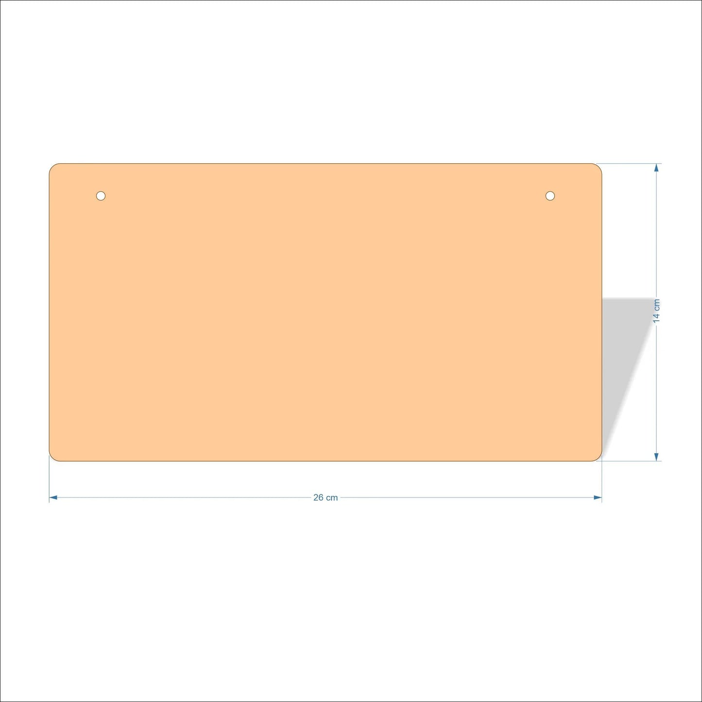 26 cm X 14 cm 4mm poplar plywood Plaques with rounded corners