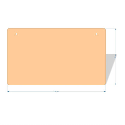 26 cm Wide Blank board plaques with rounded corners - plywood