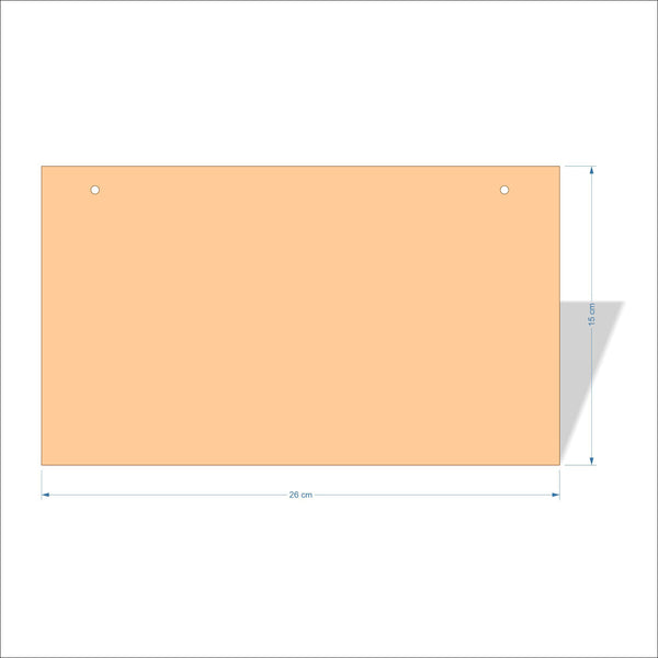 26 cm X 15 cm 3mm MDF Plaques with square corners