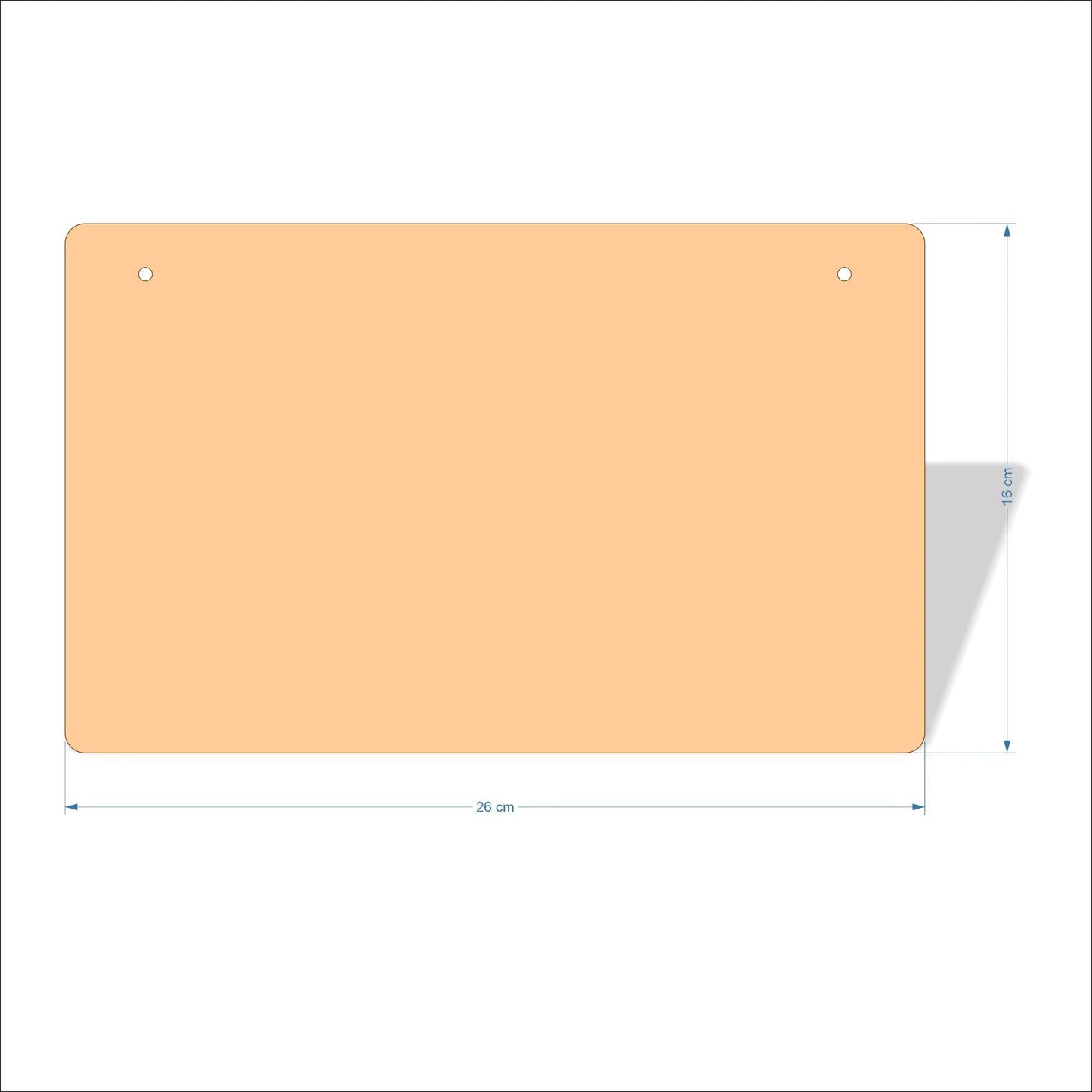 26 cm X 16 cm 4mm poplar plywood Plaques with rounded corners