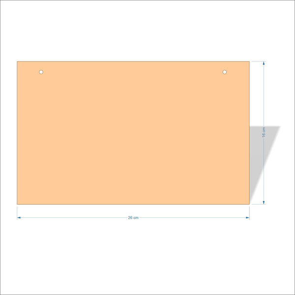 26 cm X 16 cm 3mm MDF Plaques with square corners