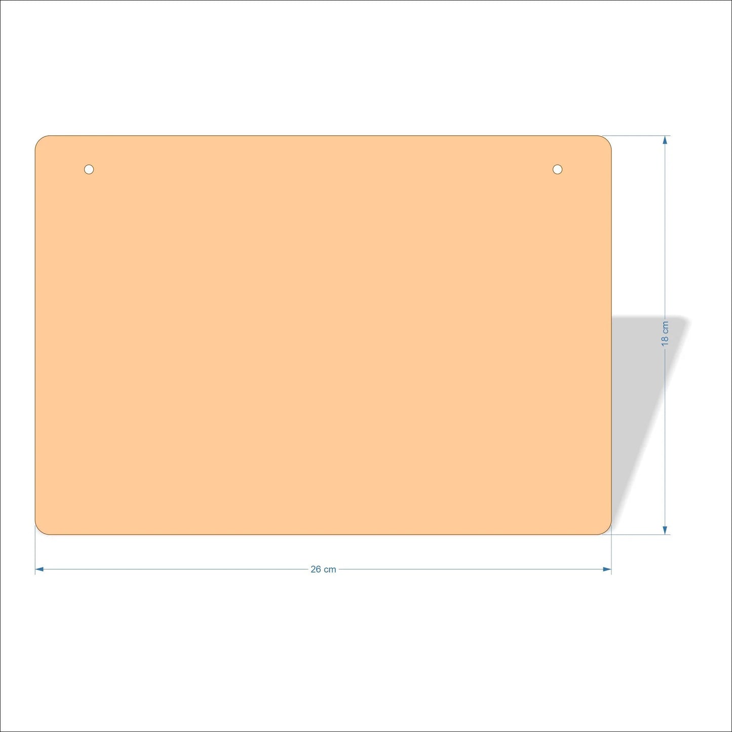 26 cm Wide Blank board plaques with rounded corners - plywood