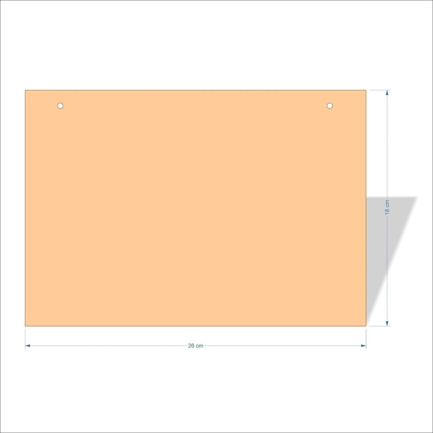 26 cm X 18 cm 4mm poplar plywood Plaques with square corners