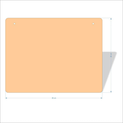 26 cm Wide Blank board plaques with rounded corners - plywood