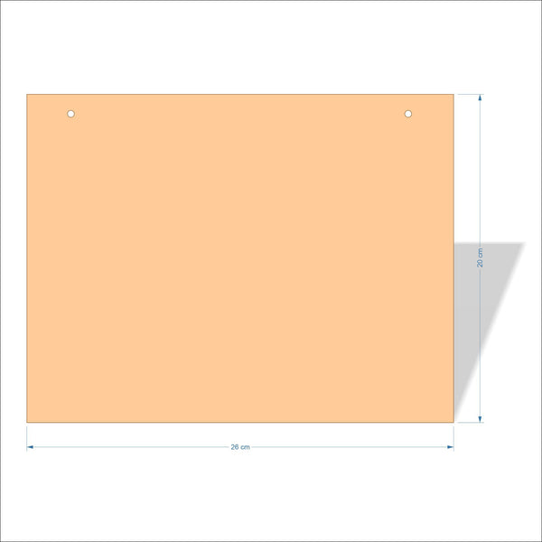 26 cm X 20 cm 3mm MDF Plaques with square corners