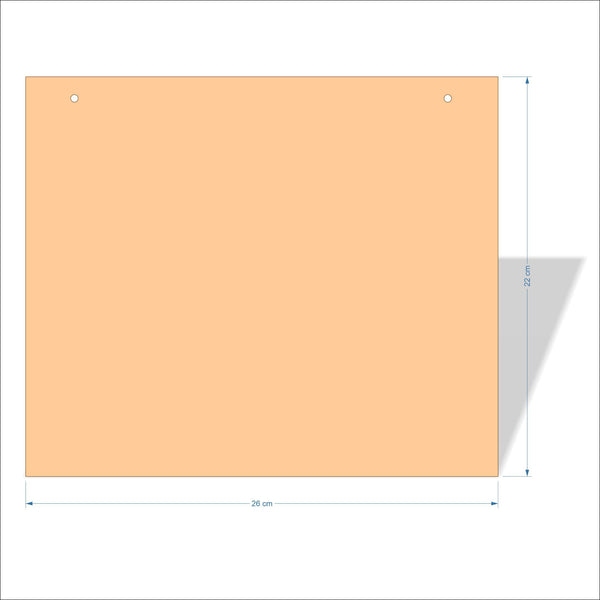 26 cm X 22 cm 3mm MDF Plaques with square corners
