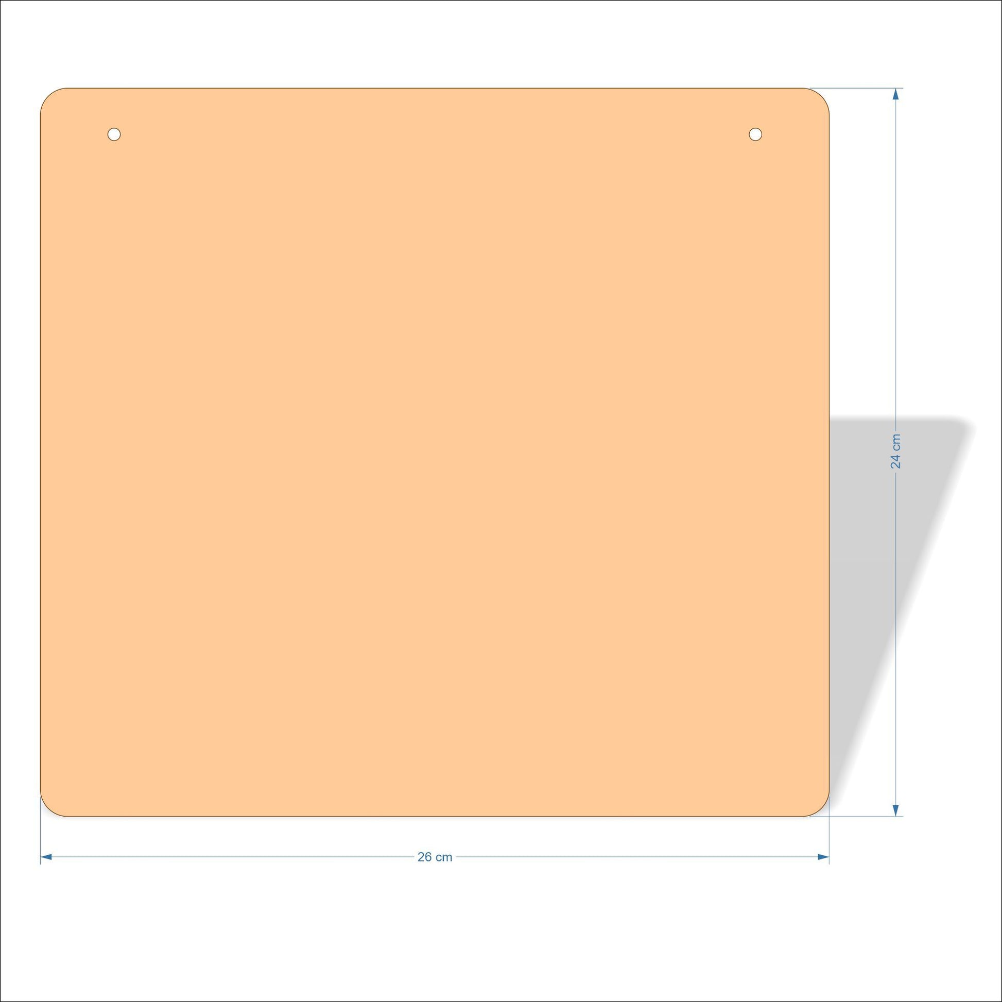 26 cm X 24 cm 3mm MDF Plaques with rounded corners