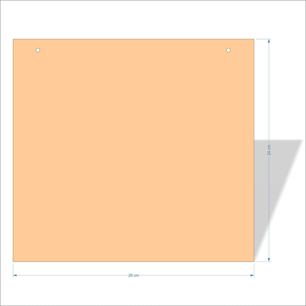 26 cm X 24 cm 3mm MDF Plaques with square corners