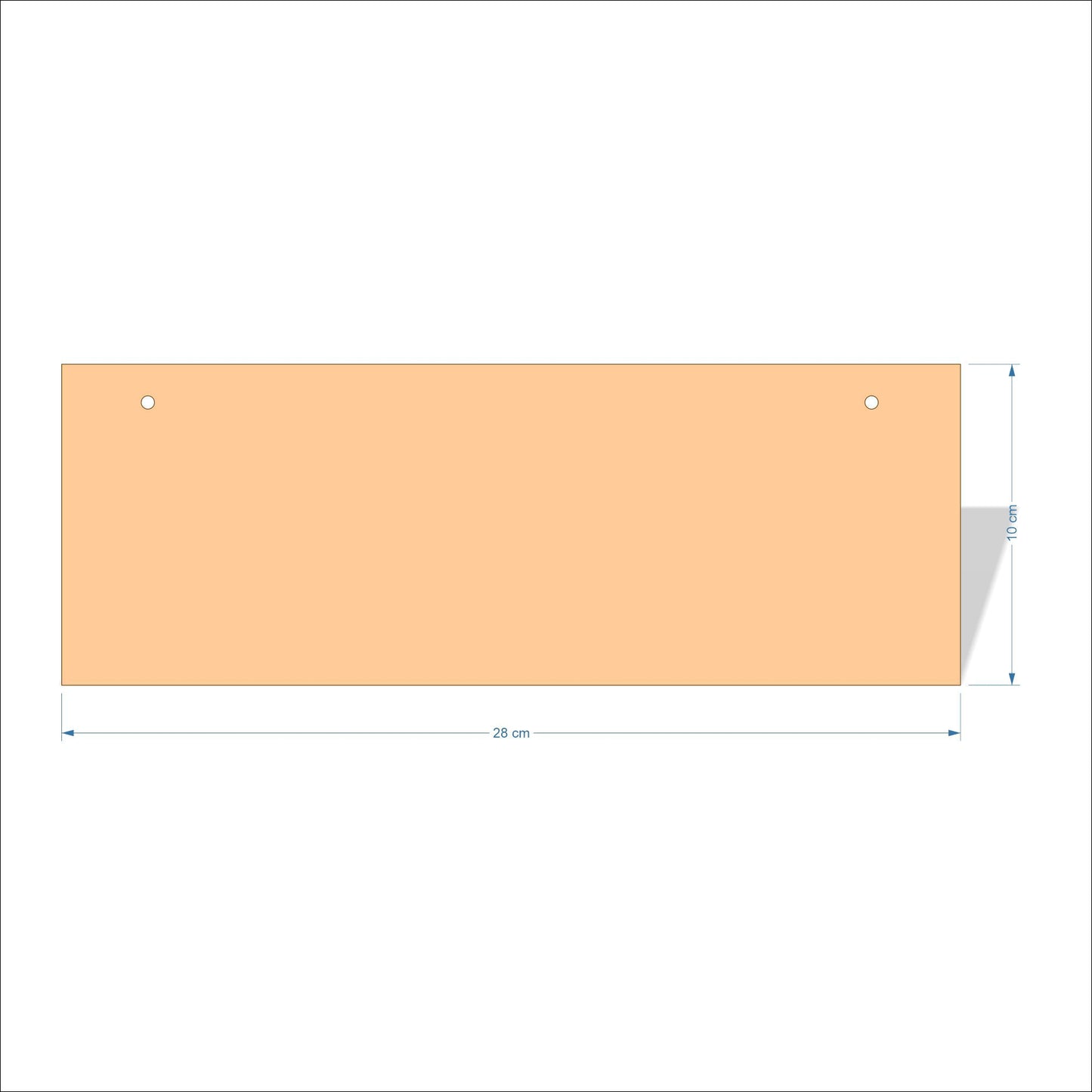 28 cm X 10 cm 3mm MDF Plaques with square corners