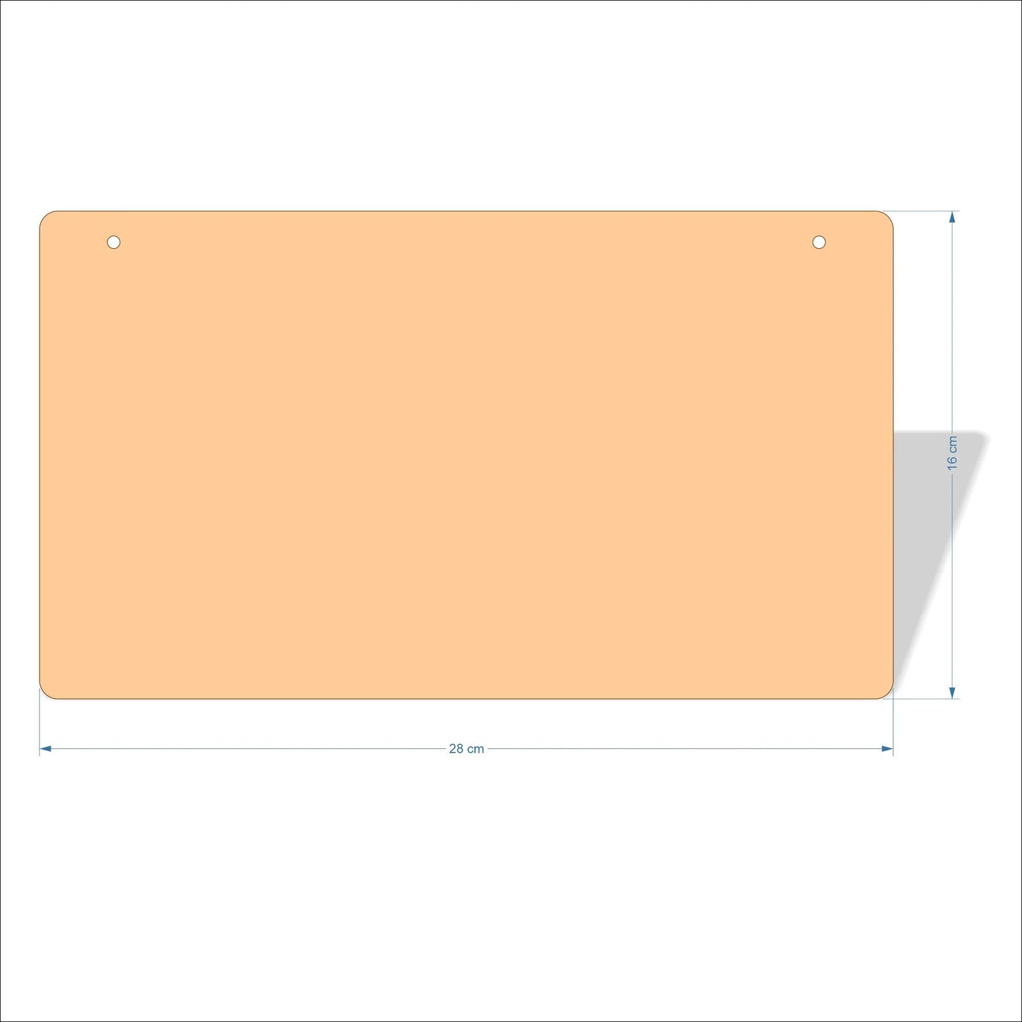 28 cm Wide Blank board plaques with rounded corners - plywood