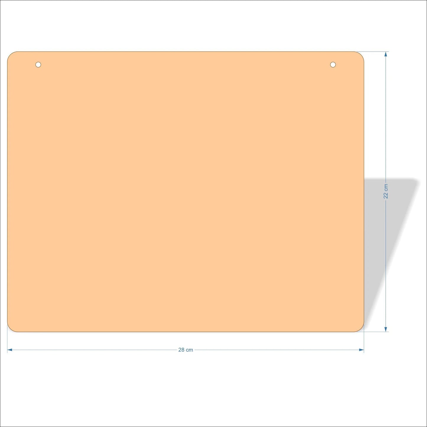 28 cm Wide Blank board plaques with rounded corners - plywood