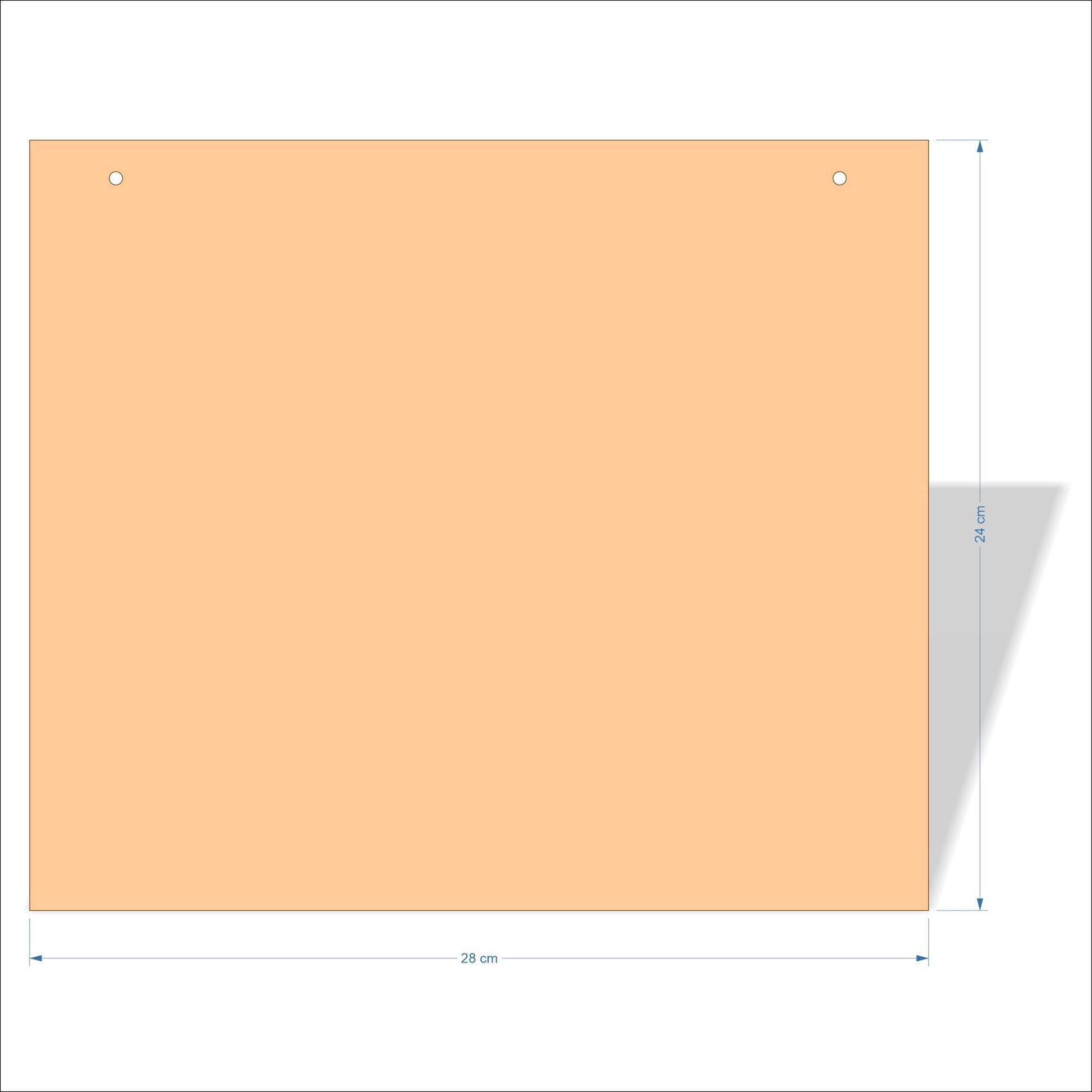 28 cm X 24 cm 3mm MDF Plaques with square corners