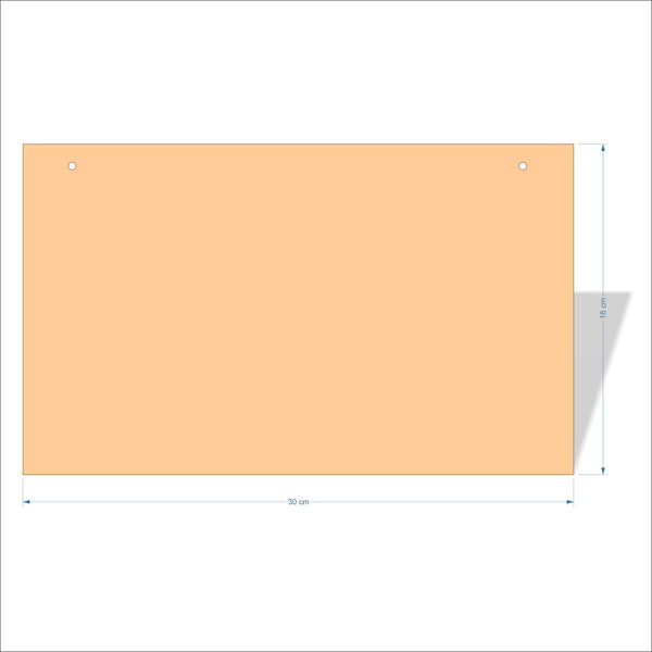 30 cm X 18 cm 3mm MDF Plaques with square corners