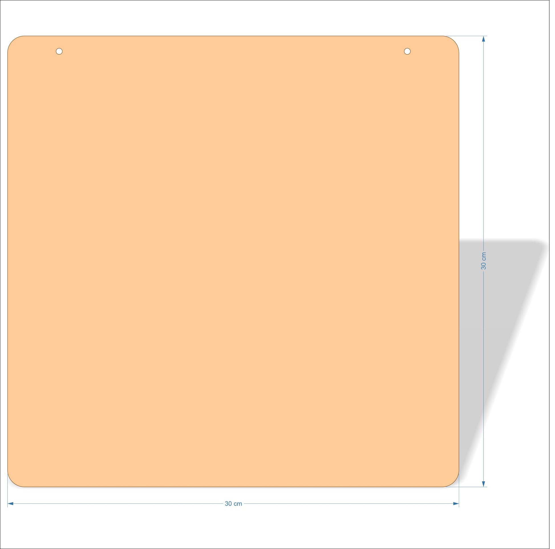 30 cm X 30 cm 3mm MDF Plaques with rounded corners