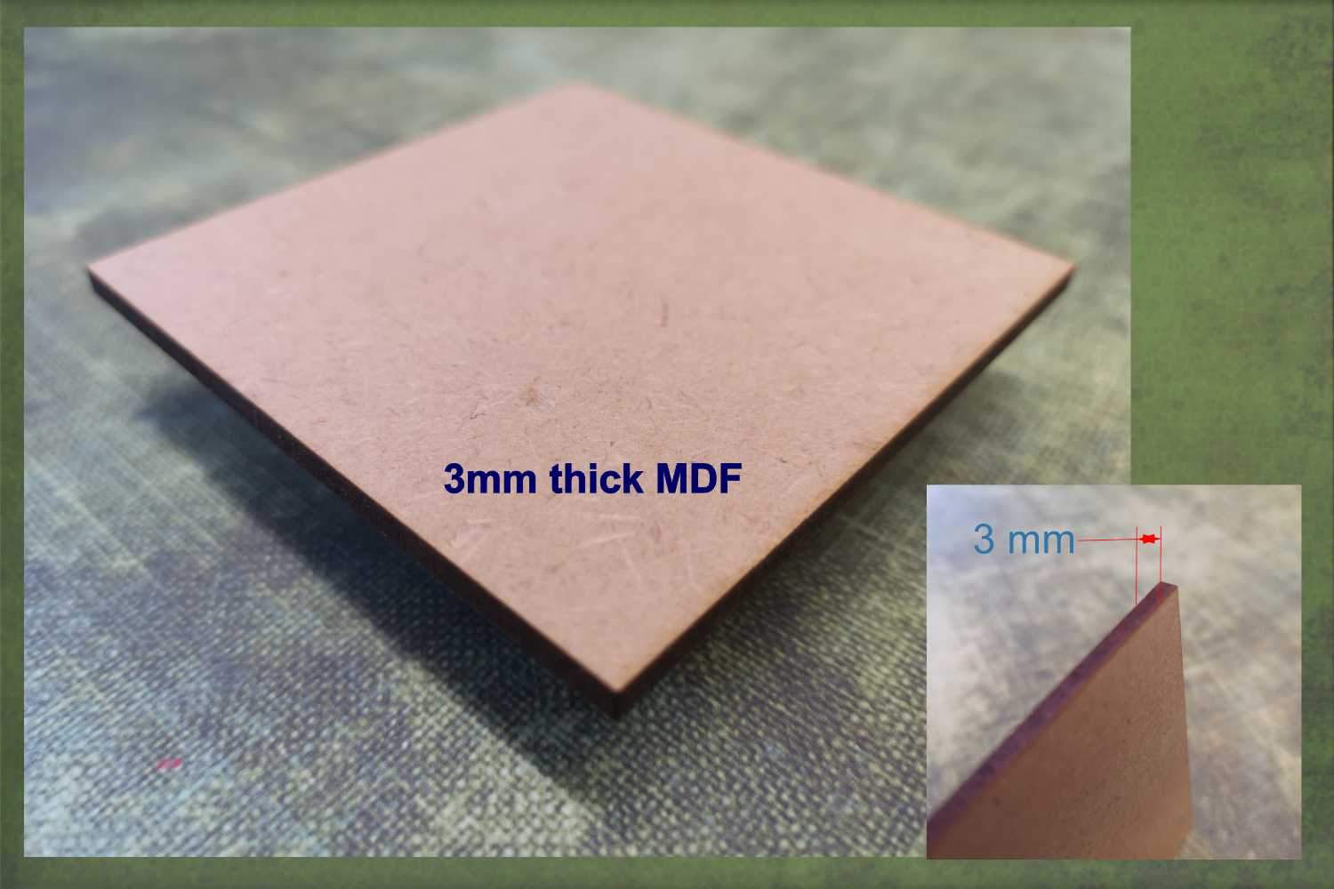 3mm thick MDF used to make the pointer pointing cut-outs ready for crafting