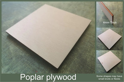 4mm thick poplar plywood used to make the Playing card symbols cut-outs ready for crafting