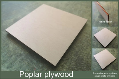 4mm thick poplar plywood used to make the Flower 6 petal cut-outs ready for crafting