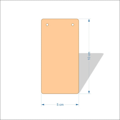 5 cm Wide Blank board plaques with rounded corners - plywood