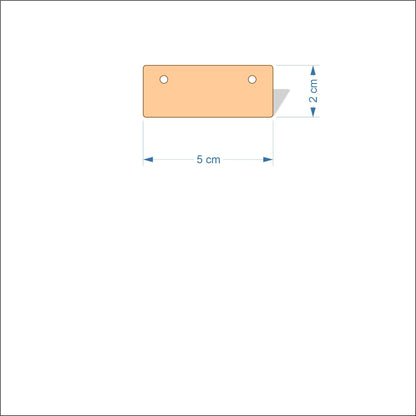 5 cm Wide Blank board plaques with rounded corners - plywood