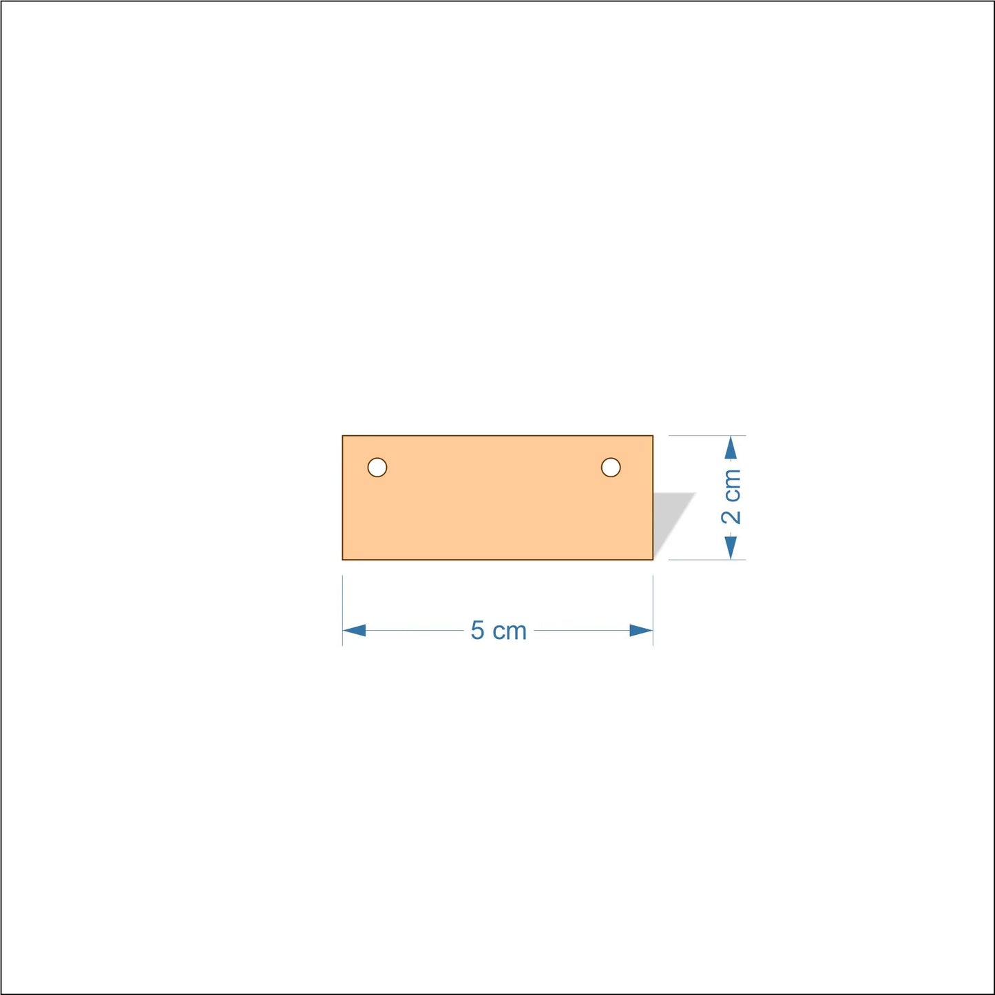 5 cm Wide Blank board plaques with square corners - plywood