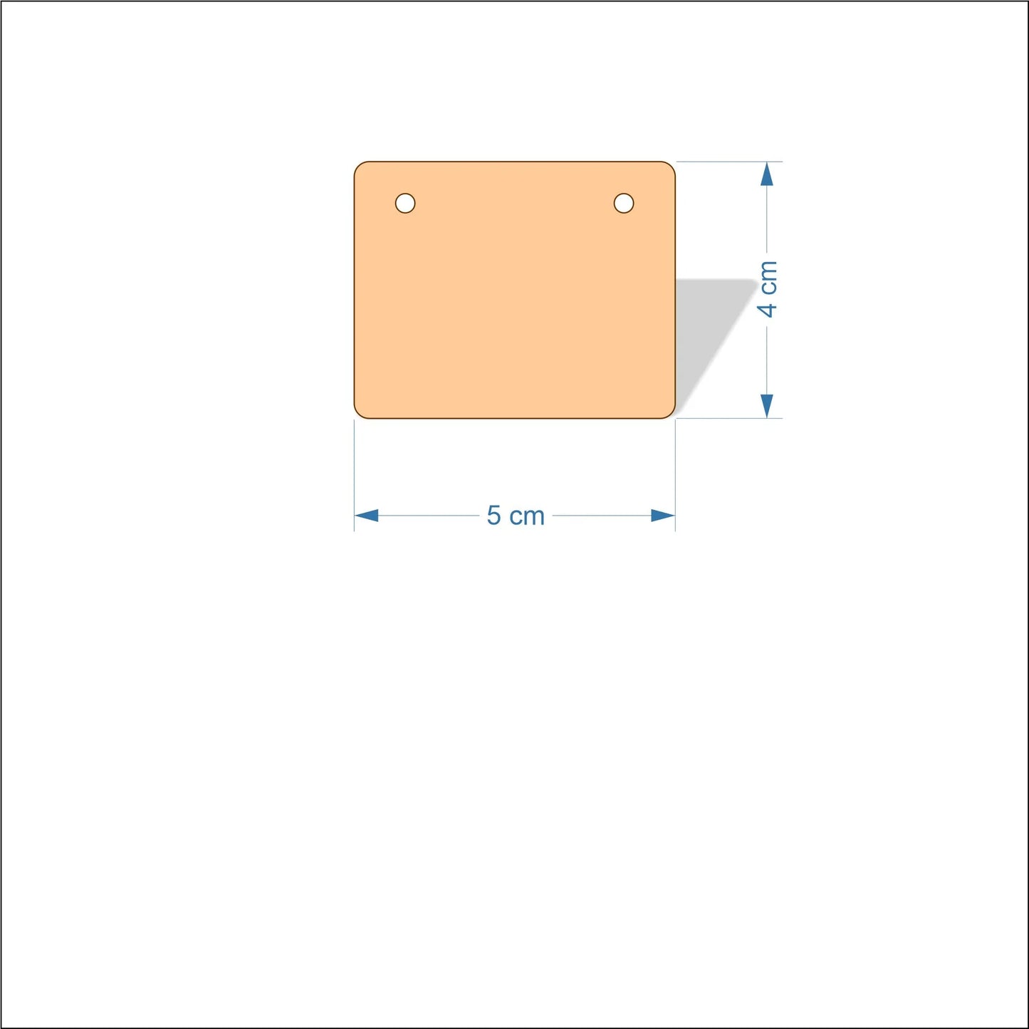 5 cm Wide Blank board plaques with rounded corners - plywood