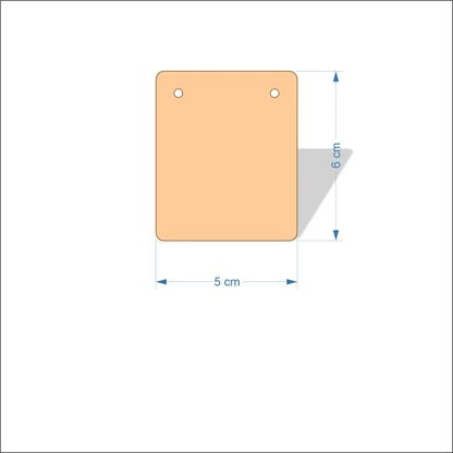 5 cm Wide Blank board plaques with rounded corners - plywood