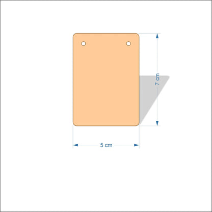 5 cm Wide Blank board plaques with rounded corners - plywood