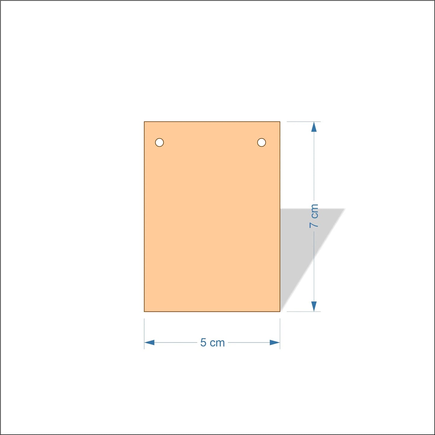 5 cm Wide Blank board plaques with square corners - plywood