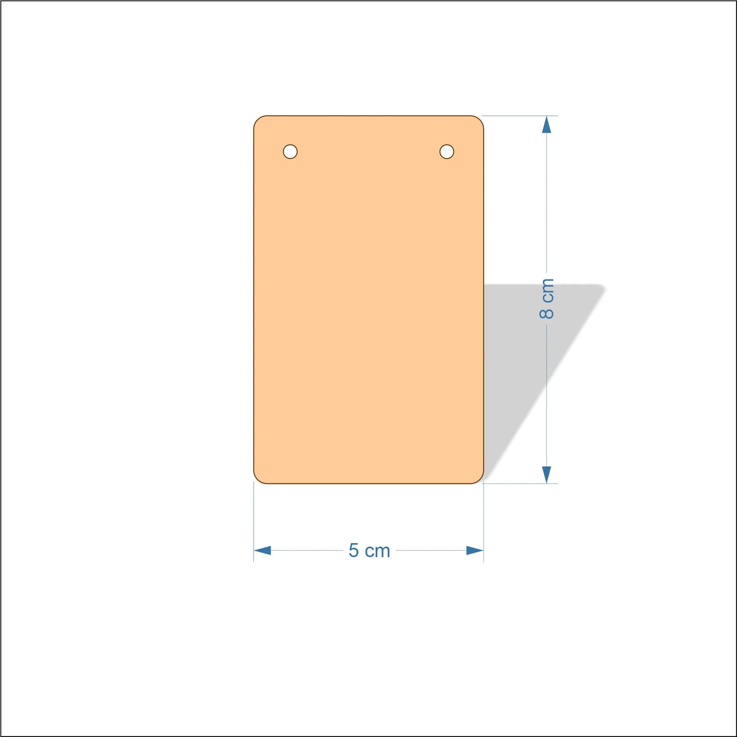 5 cm Wide Blank board plaques with rounded corners - plywood